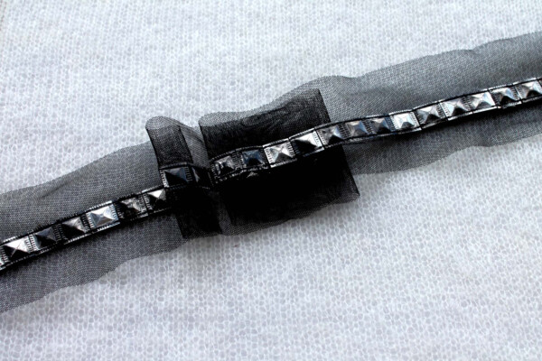 Stud Sequin Trim - Gunmetal - Single