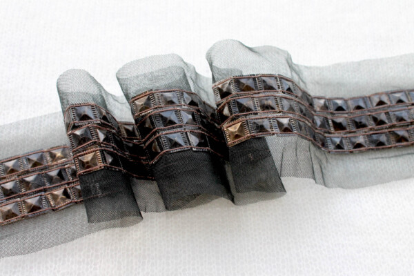 Stud Sequin Trim - Bronze - Triple