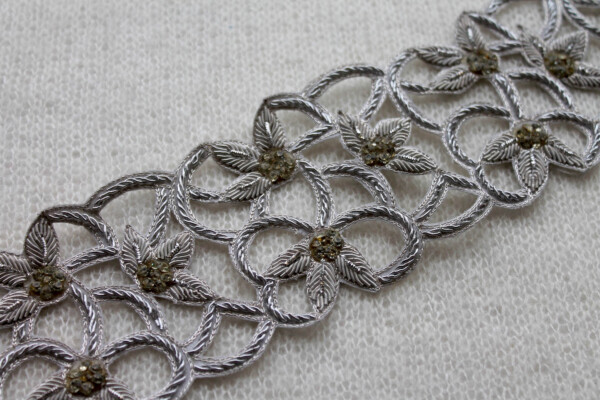 Zari Diamanté Trim - Silver
