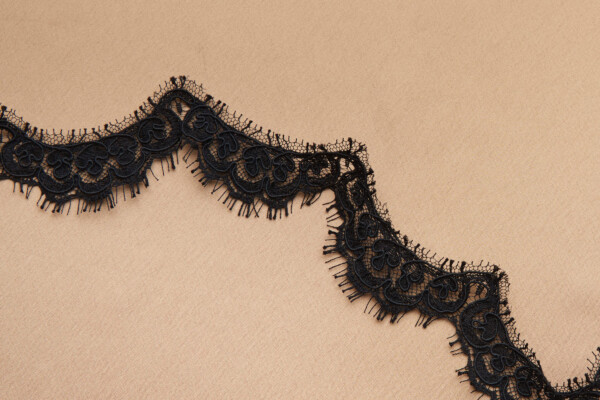 Corded Lace Scallop Trim - Black
