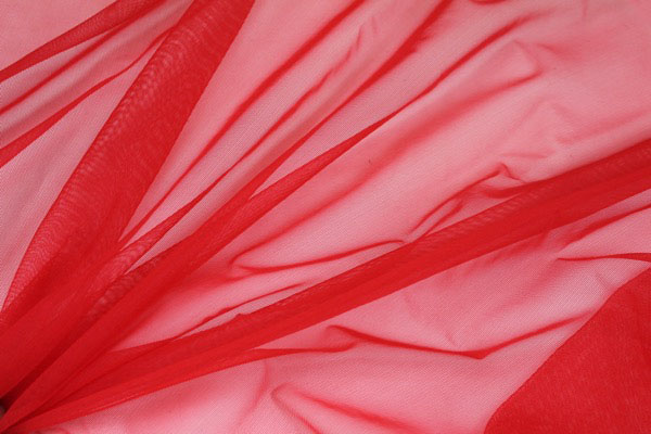 Stretch Tulle - Sheer Bodystocking - Red fabric
