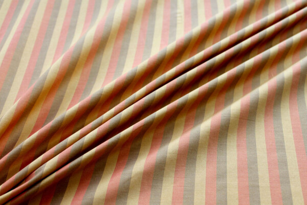 Wide Striped Silk Dupion - Sienna, Caramel and Amber fabric