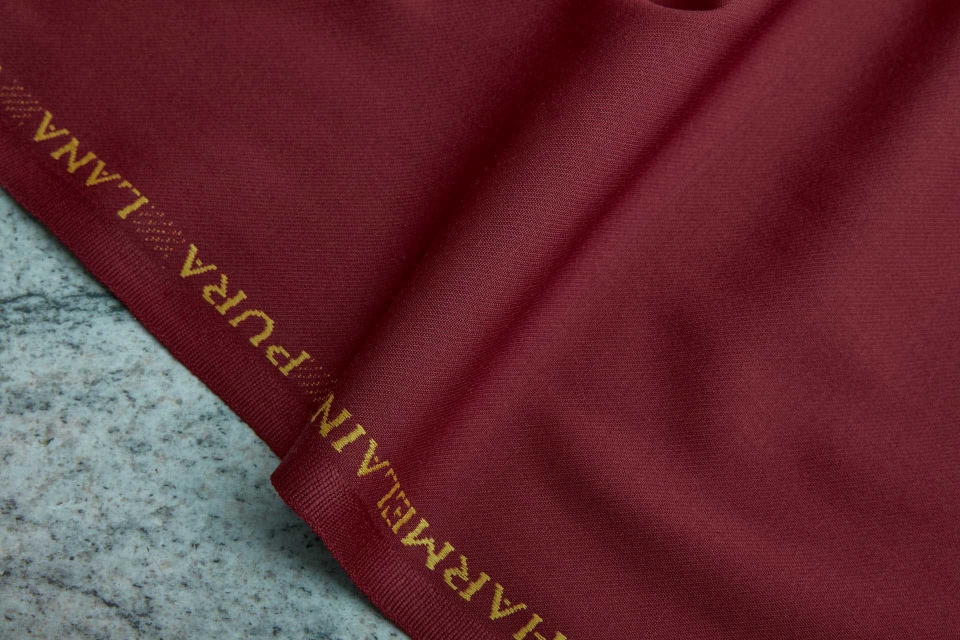 Luxury Italian Wool Suiting - Burnt Red