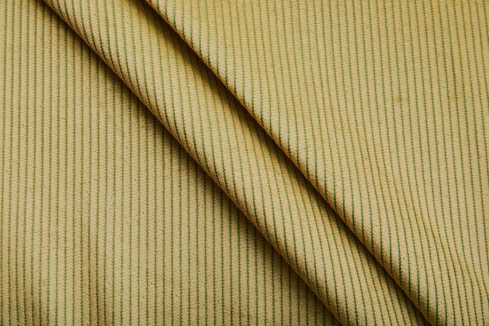 Wide Rib Corduroy - Mustard on Leaf Green