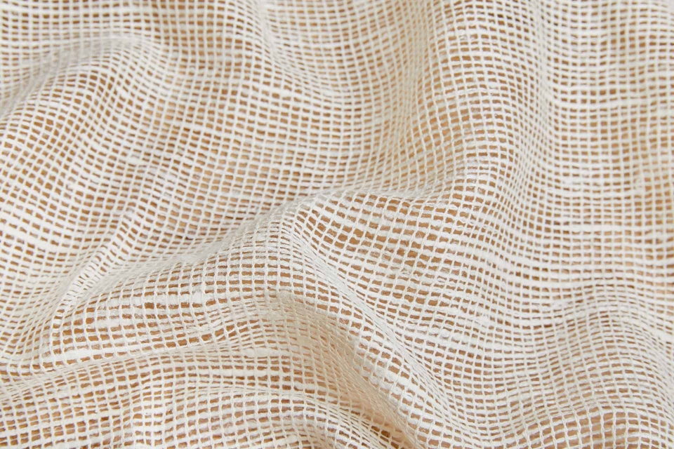 Open Weave Silk Matka Mesh - Ivory