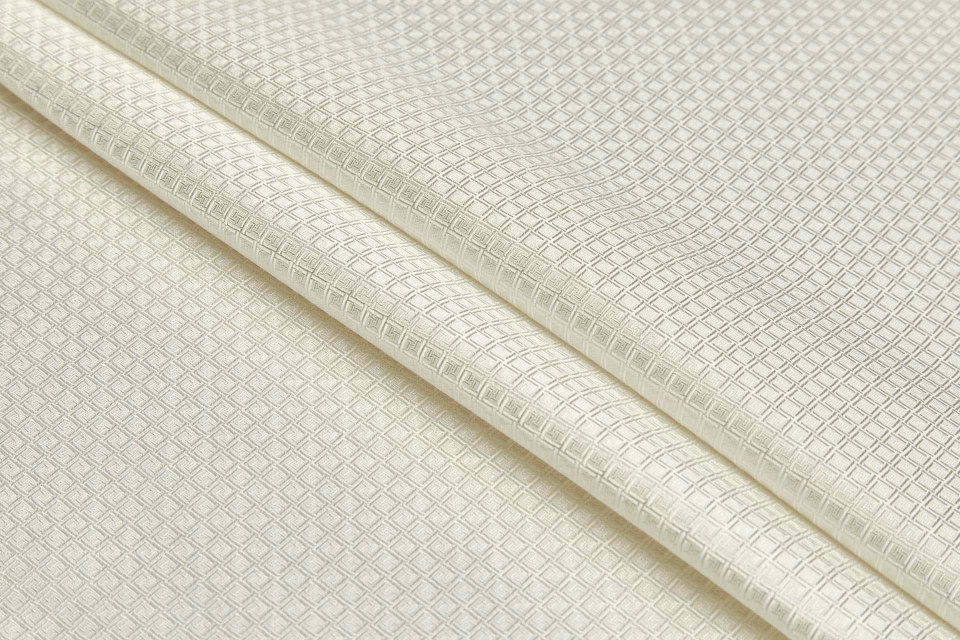 OUT OF STOCK - Silk Small Diamond Jacquard - Warm Ivory
