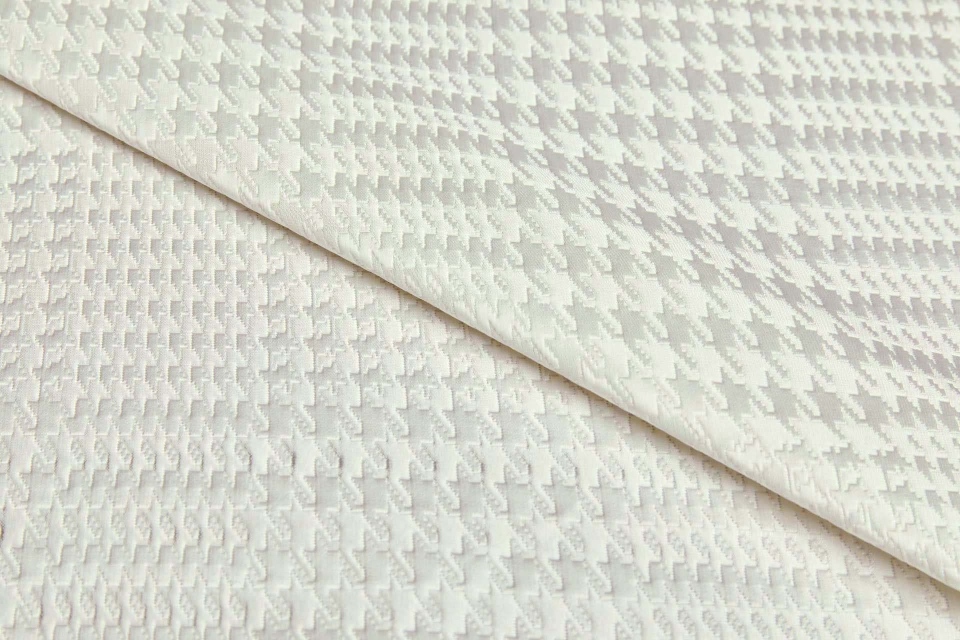 Raised Effect Houndstooth Jacquard - Off White