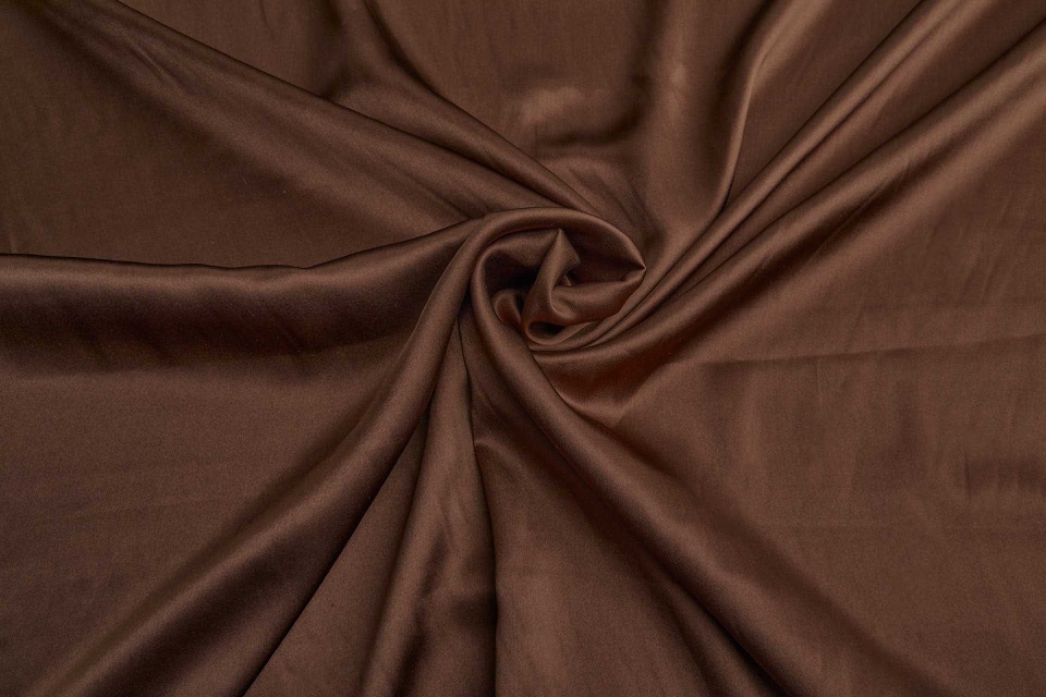 Praline Brown Silk Satin