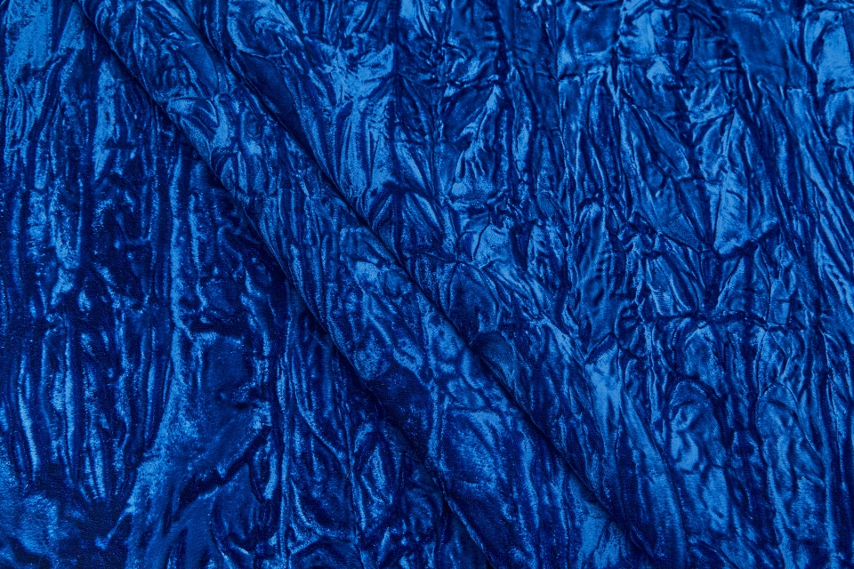 OUT OF STOCK - Crushed Viscose Velvet - Blue