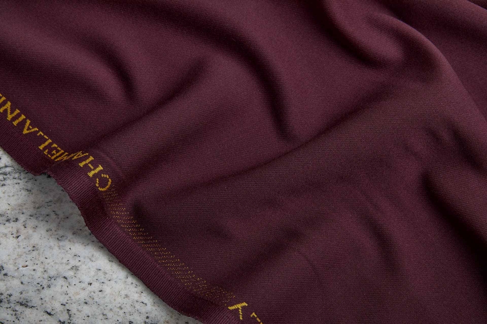 Luxury Italian Wool Suiting - Maroon