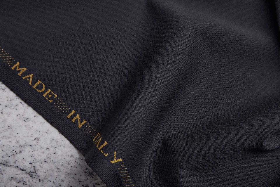 Luxury Italian Wool Suiting - Black