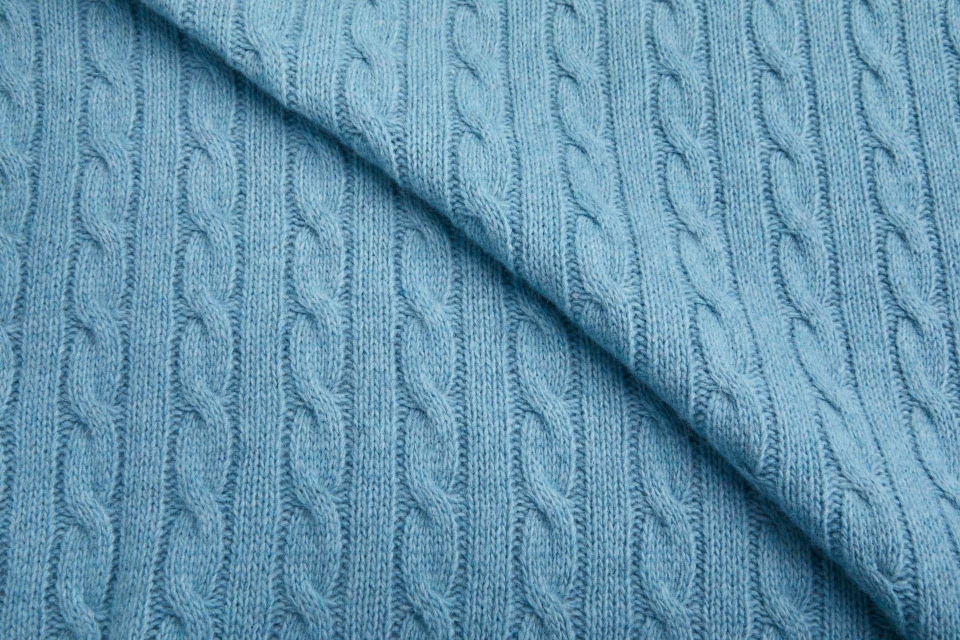 Wool Cable Knit - Cerulean