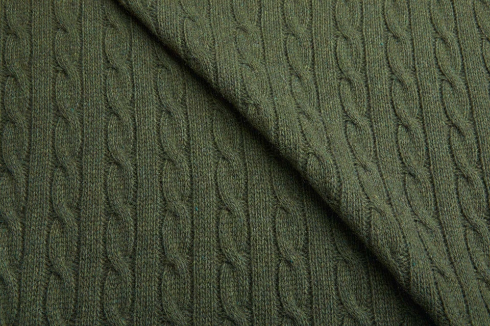 Wool Cable Knit - Forest Green