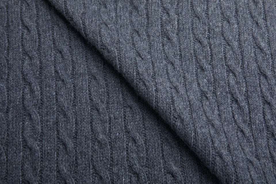 Wool Cable Knit - Dark Grey
