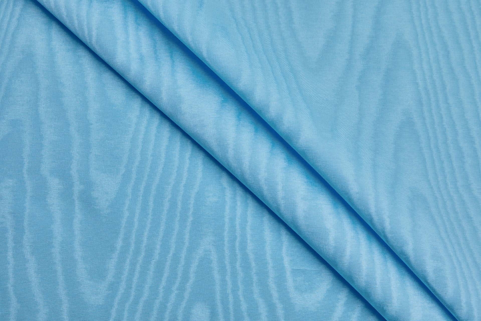 Cotton Viscose Grosgrain - Sky Blue Moiré