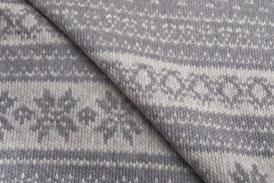 Icelandic Sweater Knit - Beige / Pale Grey