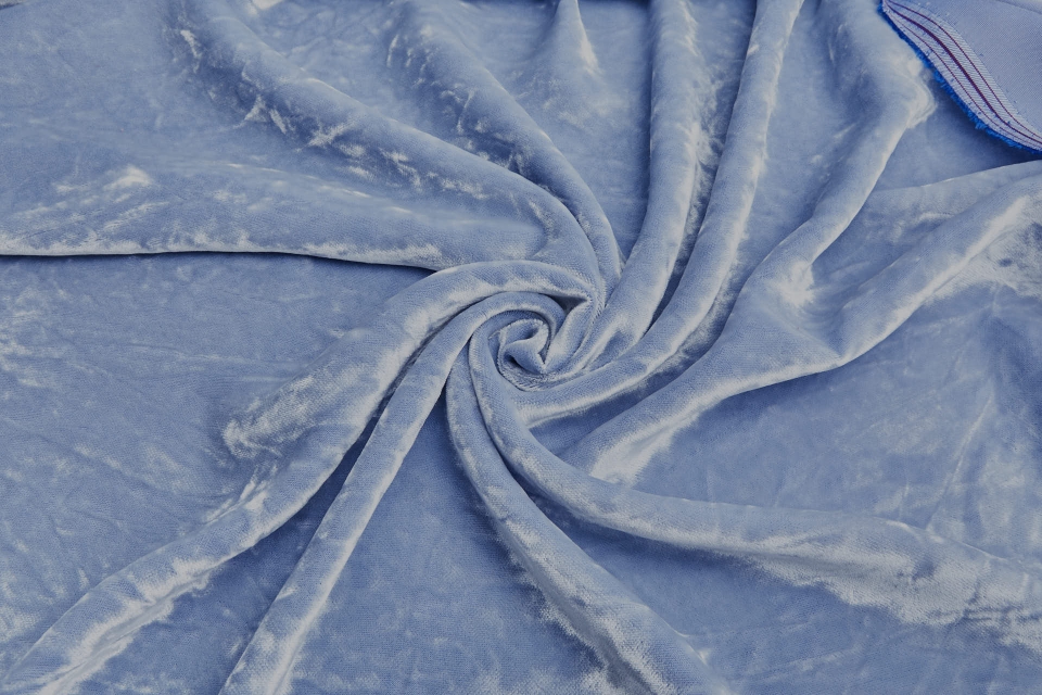Frosted Viscose Velvet - Blue