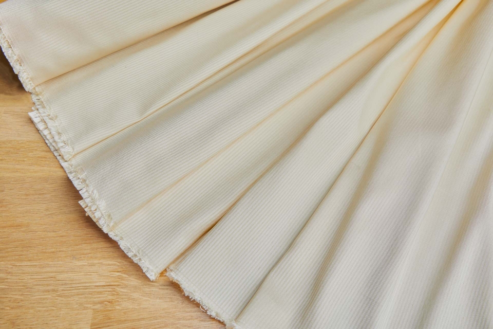 Silk, Cotton and Viscose Faille Taffeta - Cream