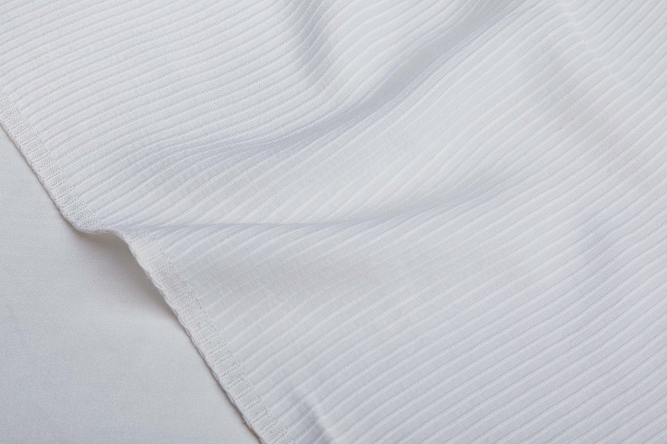 Vintage Wide Rib Ottoman - Off White