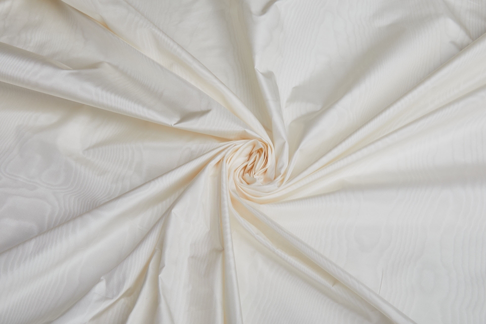 Moire Silk Taffeta - Ivory