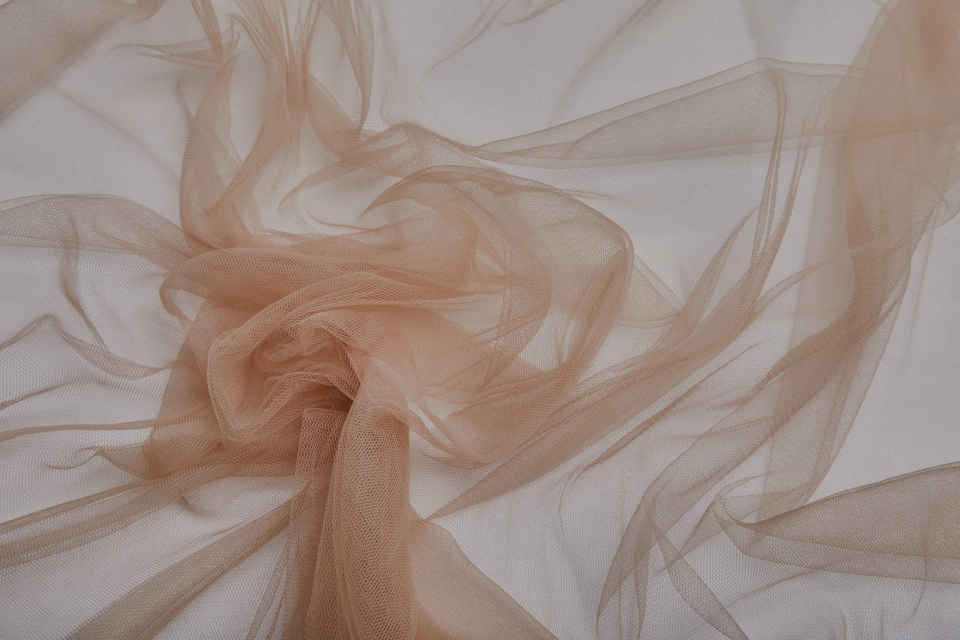 Fine Frothy Tulle in Nude