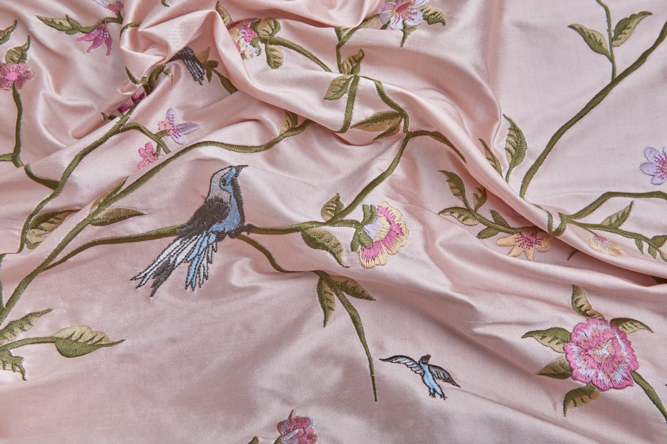 LAST PIECE - Bird Embroidery - Pink