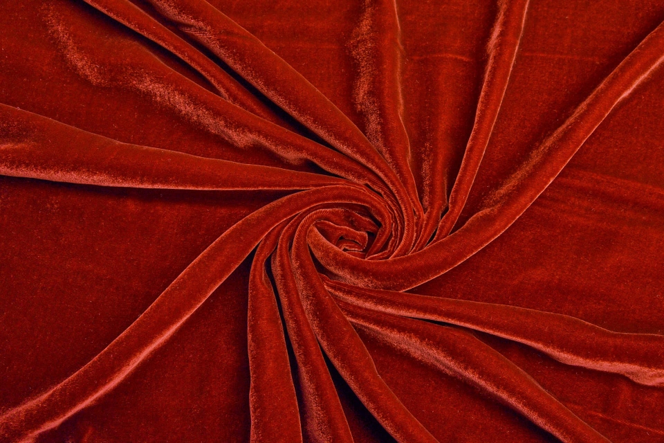 BACK IN STOCK - Silk Velvet - Burnt Orange
